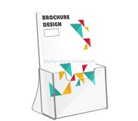 Пользовательский прозрачный акриловый Bi-fold держатель брошюры NBD-810