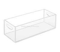 Acrylic factory custom plexiglass storage bin perspex box with handles NAB-1723
