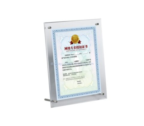Поставщик OEM подгонянные акриловые сертификат кадр оргстекла сертификат кадр NBD-762
