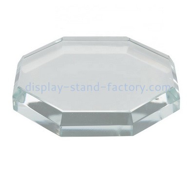 Custom round acrylic beveled display block NBL-087