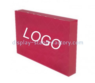 Custom red acrylic logo block NBL-042