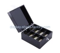Customize 8 grids black acrylic box with lid NAB-1146