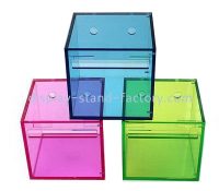 Customized clear square bathroom tissue box cover NAB-423