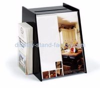 Acrylic box manufacturer customized black acrylic ballot box with sign holder NAB-257