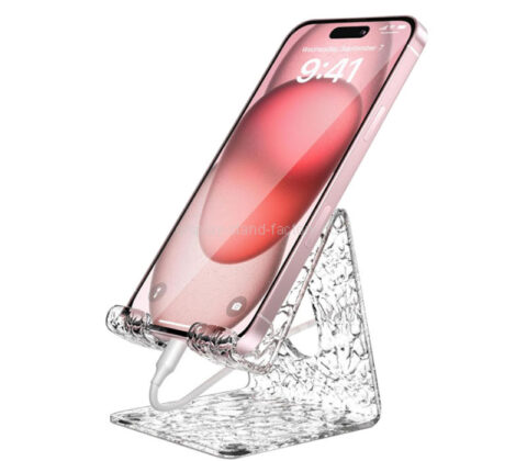 Custom acrylic bedside table phone stand