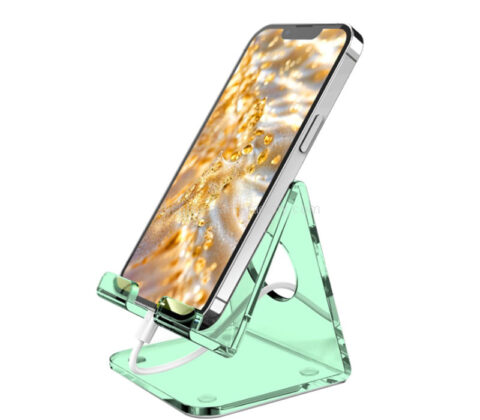 Custom acrylic phone holder for kitchen counter