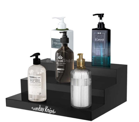 Custom acrylic 3 tiers toiletries display risers