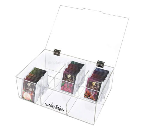 Custom acrylic acrylic tea bag storage box with lid