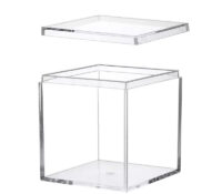 Custom acrylic square tea bag storage box with lid