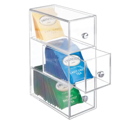 Custom acrylic tea bag stackable drawer storage box