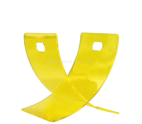 Custom acrylic X-shaped magazine stand holder