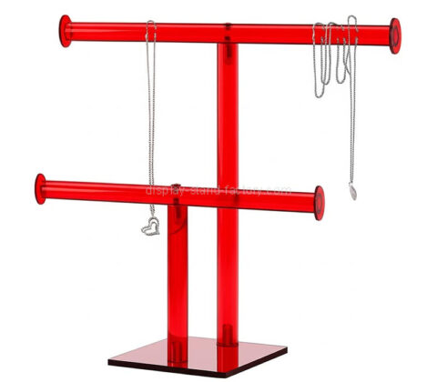 Custom acrylic T bar necklace bangles hanging organizer