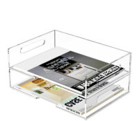 Custom acrylic desk stackable paper tray