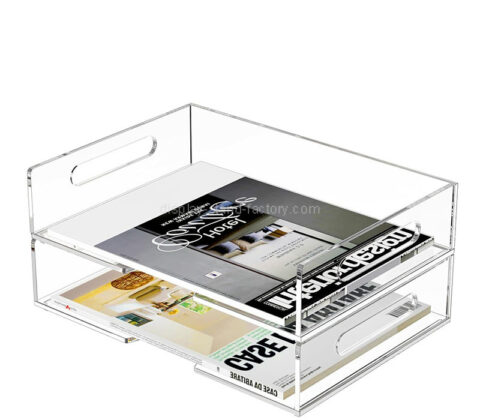 Custom acrylic desk stackable paper tray