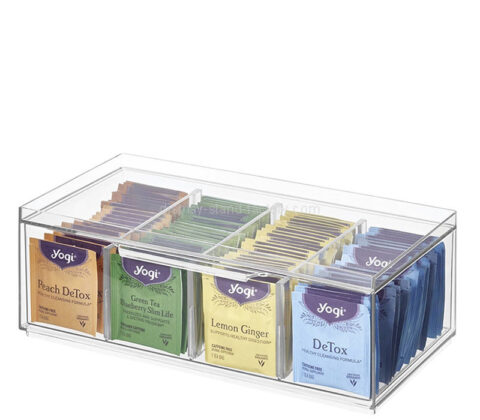 カスタムアクリル製4段ティーバッグ収納ボックス
