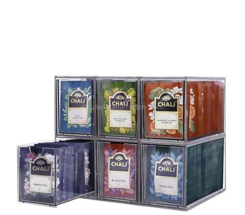 カスタムアクリル製ティーバッグ積み重ね可能引き出しボックス