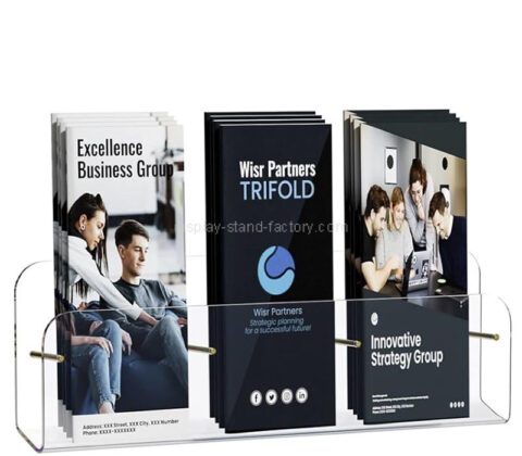 Custom acrylic wall 3 sections pamphlet holder