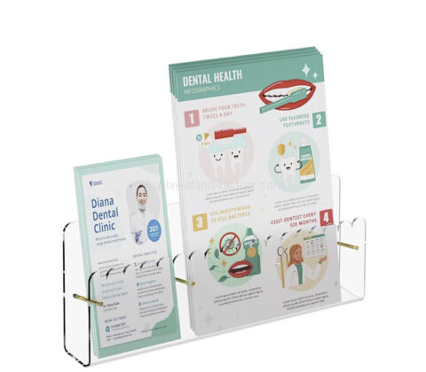 Custom acrylic wall 2 section pamphlet holder