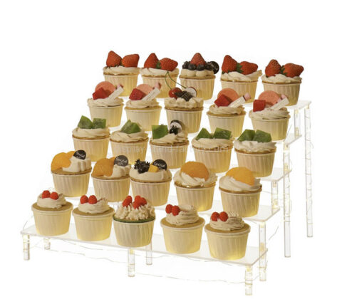 カスタム アクリル 5 層カップケーキ照明ディスプレイ棚