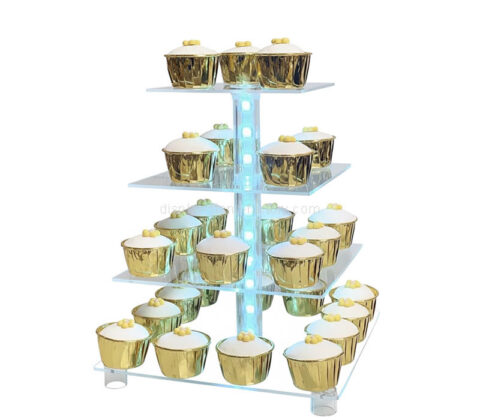 カスタム アクリル 4 層カップケーキ LED ディスプレイ タワー