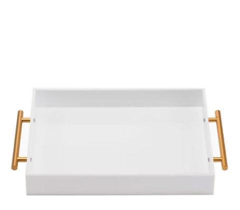 صينية تقديم قهوة مخصصة من الأكريليك بمقابض معدنية