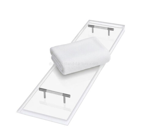 Custom acrylic bathtub towel holder tray