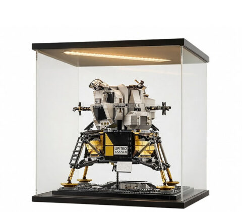 Custom acrylic memorabilia lego sets LED display box