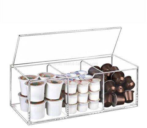 منظم طاولة قهوة أكريليك مخصص من 3 حجرات من الأكريليك