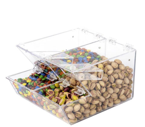 موزع الوجبات الخفيفة الحائطي من الأكريليك المخصص للسوبر ماركت