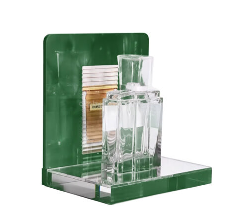 Custom acrylic L-shaped perfume display stand