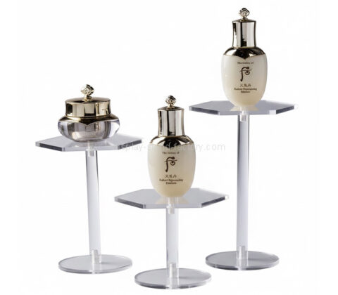 Custom acrylic shopping mall skincare display stand risers