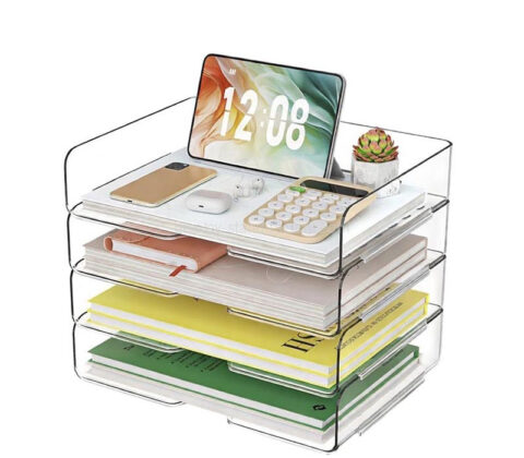 Custom acrylic stackable paper letter tray
