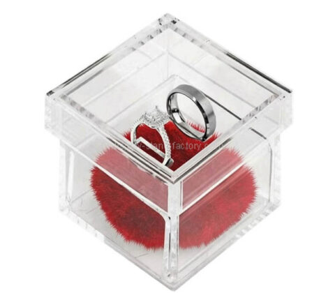 Custom acrylic wedding ring packaging gift box