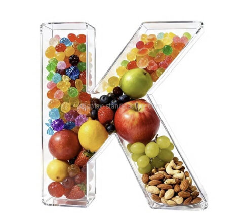 صندوق أكريليك مخصص قابل للتعبئة على شكل حروف أبجدية قابلة للتعبئة