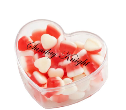 علبة حلوى أكريليك مخصصة على شكل قلب على شكل قلب