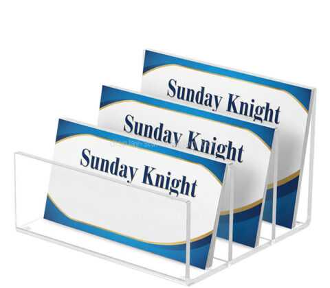 Custom acrylic 3 section vertical brochure holder