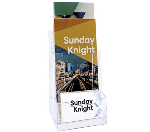 Custom acrylic literature holder rack with business card holder