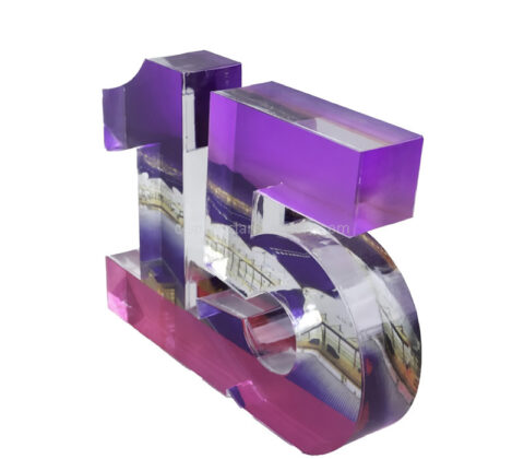 Custom acrylic number decoration block with printing