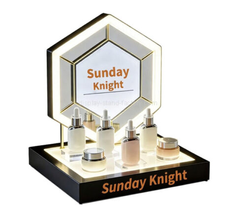 دعامة عرض مضيئة مخصصة للعناية بالبشرة مصنوعة من الأكريليك