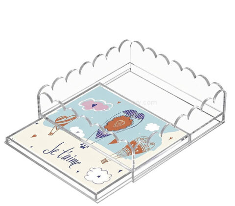 أكريليك مخصص لعرض صينية عرض الصور الفنية الصدفية