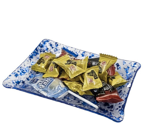 صينية تقديم الحلوى المرصعة برقائق الأكريليك المطعمة برقائق الأكريليك