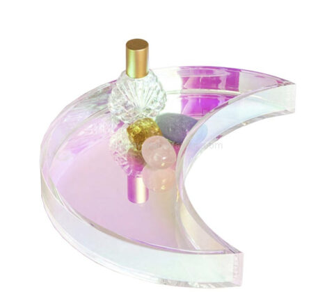 صينية حلي على شكل قوس قزح أكريليك مخصص على شكل قوس قزح على شكل قمر