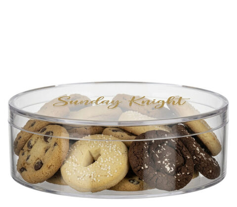 Custom acrylic circle storage box with lid