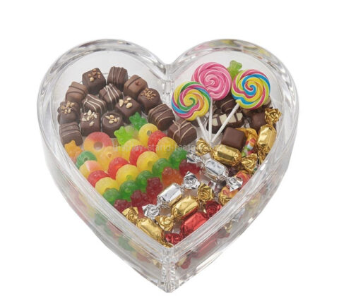 Custom acrylic heart decorative candy box