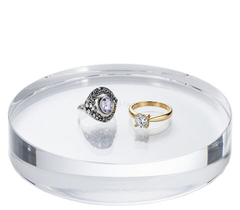 Custom acrylic round jewelry display block