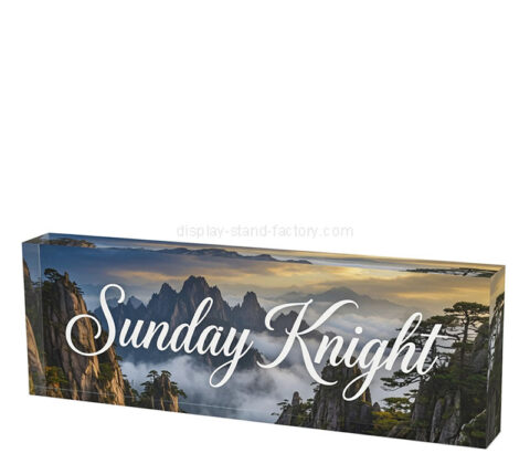 Custom acrylic logo display block