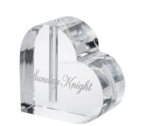 Custom acrylic rose heart vase block