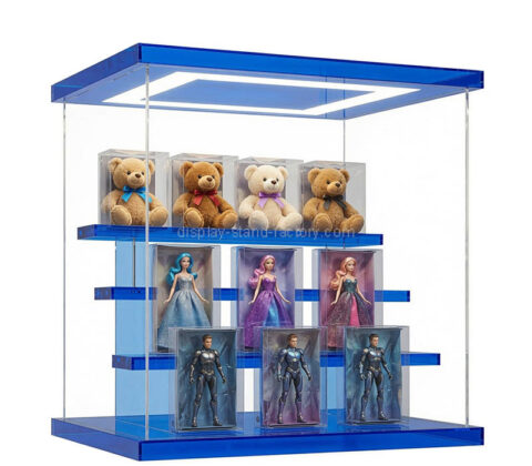 Custom acrylic 4 tiers figures LED showcase