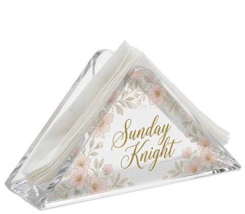 Custom triangle acrylic tabletop decor napkin holder