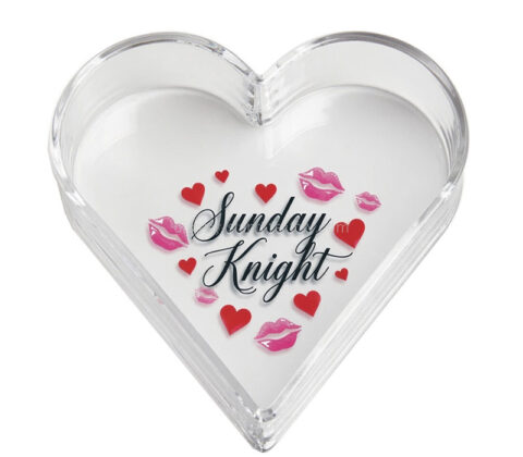 Custom heart shaped acrylic accent serving tray